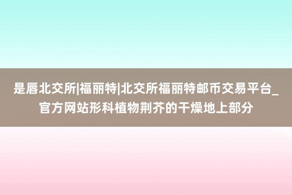 是唇北交所|福丽特|北交所福丽特邮币交易平台_官方网站形科植物荆芥的干燥地上部分